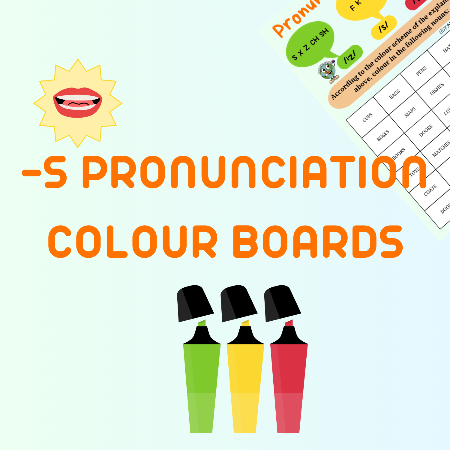 -S PRONUNCIATION COLOUR BOARDS