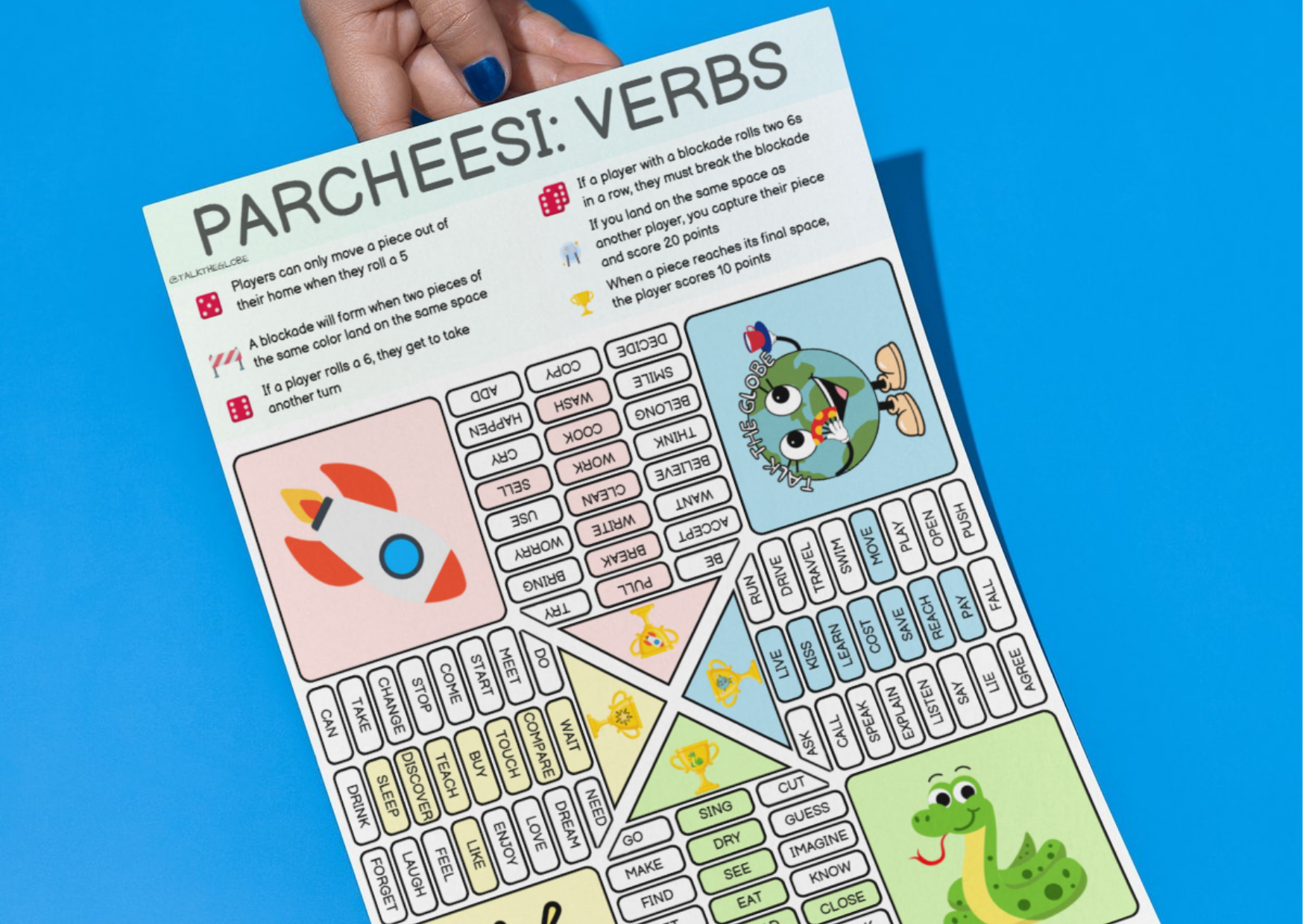 VERB TENSES PARCHEESI (LUDO) image 1