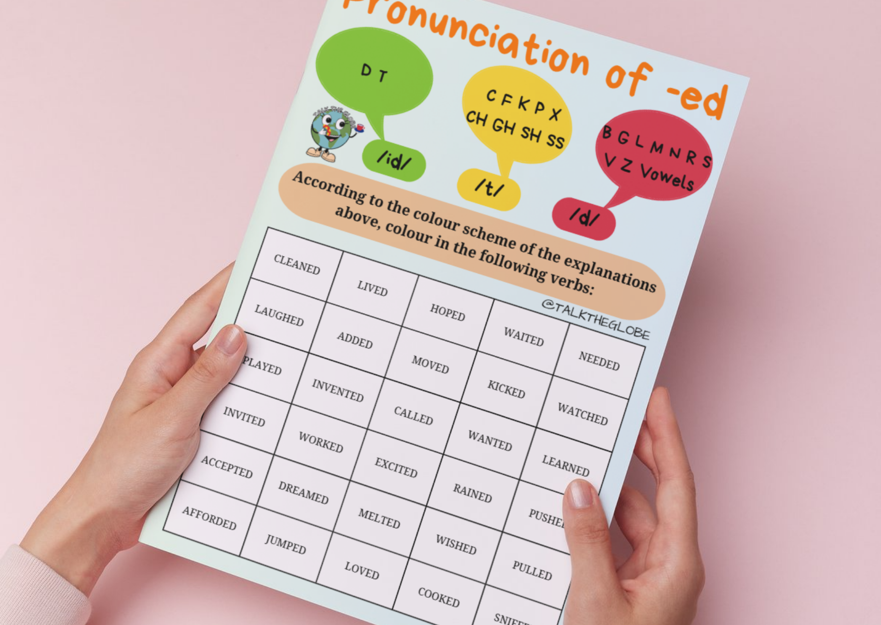 -ED PRONUNCIATION COLOUR BOARDS image 1
