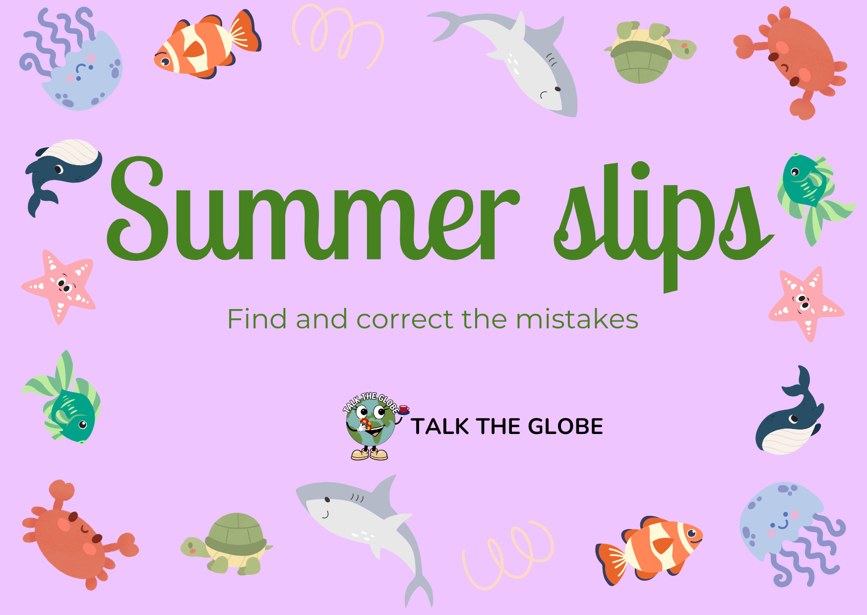 SUMMER SLIPS – ERROR CORRECTION ACTIVITY image 1